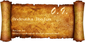 Ondruska Ibolya névjegykártya